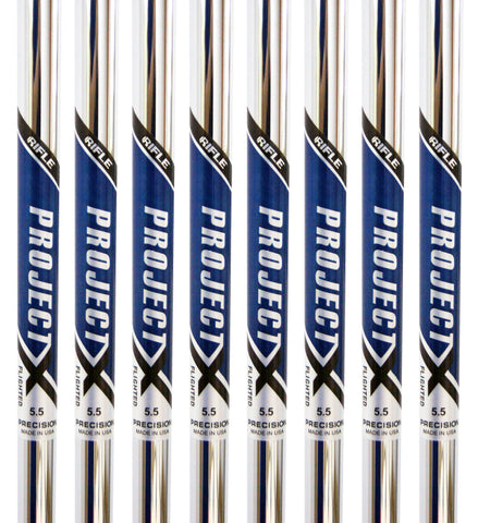 Rifle Project X Flighted Steel Iron Golf Club Shafts – Set of 8 Shafts (3->PW)
