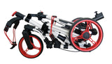 Qwik-Fold Golf Push Cart 3 Wheel w/ 360 Rotating Front Wheel, with Foot Brake, Umbrella Holder, Cup Holder, & Storage Compartment
