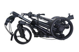 Qwik-Fold Golf Push Cart 3 Wheel w/ 360 Rotating Front Wheel, with Foot Brake, Umbrella Holder, Cup Holder, & Storage Compartment