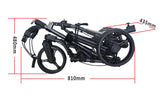 Qwik-Fold Golf Push Cart 3 Wheel w/ 360 Rotating Front Wheel, with Foot Brake, Umbrella Holder, Cup Holder, & Storage Compartment