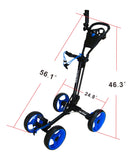 QWIK-FOLD 4 Wheel Folding Push Pull Golf Cart - Foot Brake - ONE Second to Open & Close!