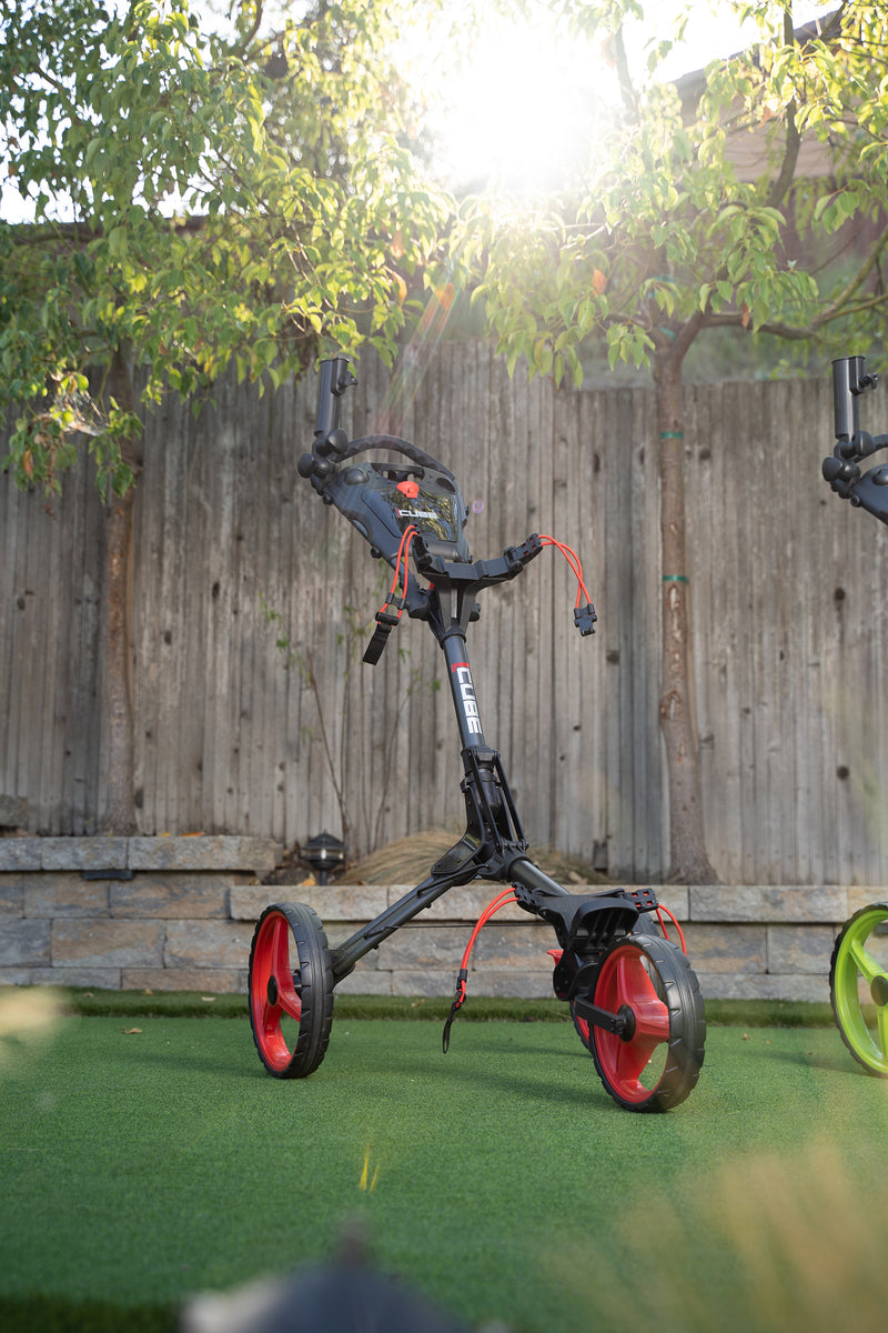 CUBE CART 3 Wheel Push Pull Golf Cart Two Step Open/Close Smallest