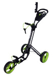 QWIK-FOLD 3 Wheel Push Pull Golf Cart - Foot Brake - ONE Second to Open & Close!