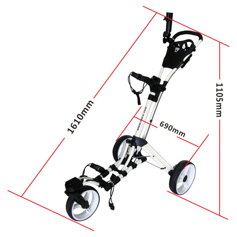 Founders Club Swerve 360 Swivel Wheel Qwik Fold Golf Push Cart with De