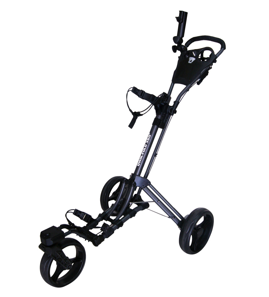 QWIK-FOLD 3 Wheel Push Pull Golf Cart - Foot Brake - ONE Second to Open &  Close! 