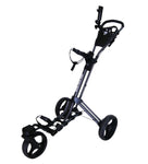 QWIK-FOLD 360 Swivel 3 Wheel Push Pull Golf Cart w/ 360 Rotating Front Wheel, Fully Collapsible Cart