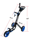 QWIK-FOLD 3 Wheel Push Pull Golf Cart - Foot Brake - ONE Second to Open & Close!