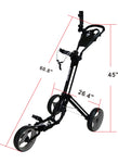 QWIK-FOLD 3 Wheel Push Pull Golf Cart - Foot Brake - ONE Second to Open & Close!