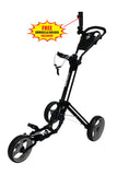 QWIK-FOLD 3 Wheel Push Pull Golf Cart - Foot Brake - ONE Second to Open & Close!