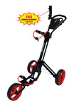 QWIK-FOLD 3 Wheel Push Pull Golf Cart - Foot Brake - ONE Second to Open & Close!