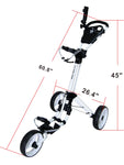 QWIK-FOLD 3 Wheel Push Pull Golf Cart - Foot Brake - ONE Second to Open & Close!