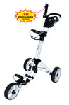 QWIK-FOLD 3 Wheel Push Pull Golf Cart - Foot Brake - ONE Second to Open & Close!