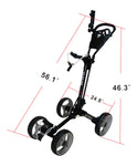 QWIK-FOLD 4 Wheel Folding Push Pull Golf Cart - Foot Brake - ONE Second to Open & Close!