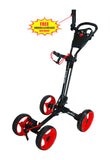 QWIK-FOLD 4 Wheel Folding Push Pull Golf Cart - Foot Brake - ONE Second to Open & Close!