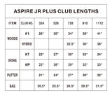 Aspire Junior Plus Premium Golf Club Set for Children, Kids - 5 Age Groups Boys and Girls - Right Hand