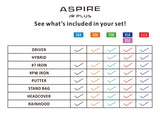 Aspire Junior Plus Premium Golf Club Set for Children, Kids - 5 Age Groups Boys and Girls - Right Hand