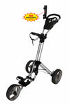 QWIK-FOLD 3 Wheel Push Pull Golf Cart - Foot Brake - ONE Second to Open & Close!