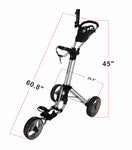 QWIK-FOLD 3 Wheel Push Pull Golf Cart - Foot Brake - ONE Second to Open & Close!